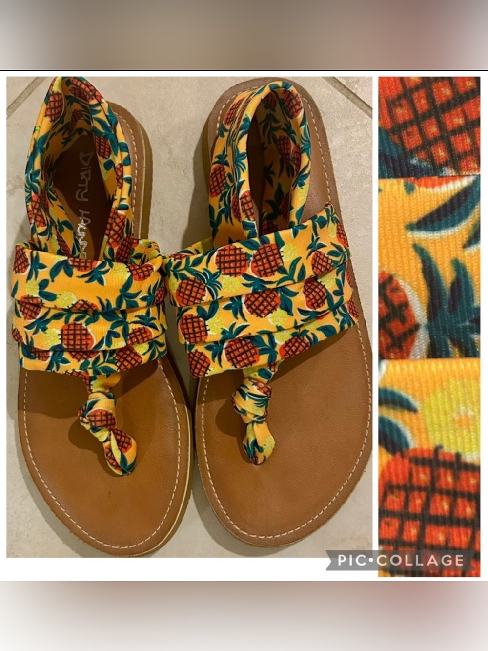 Dirty Laundry Women's Pineapple Print Sandals